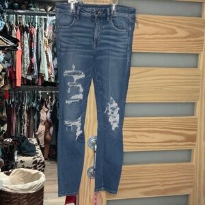 Distressed Blue Skinny Jeans